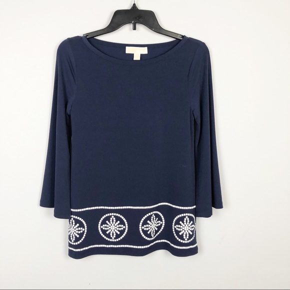 MICHAEL Michael Kors Boat Neck Studded Top - Picture 2 of 5